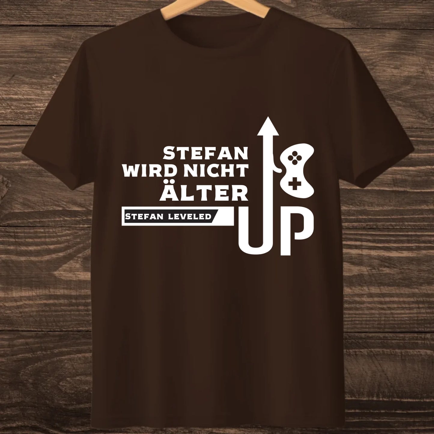 Brown hanging tshirt mock up