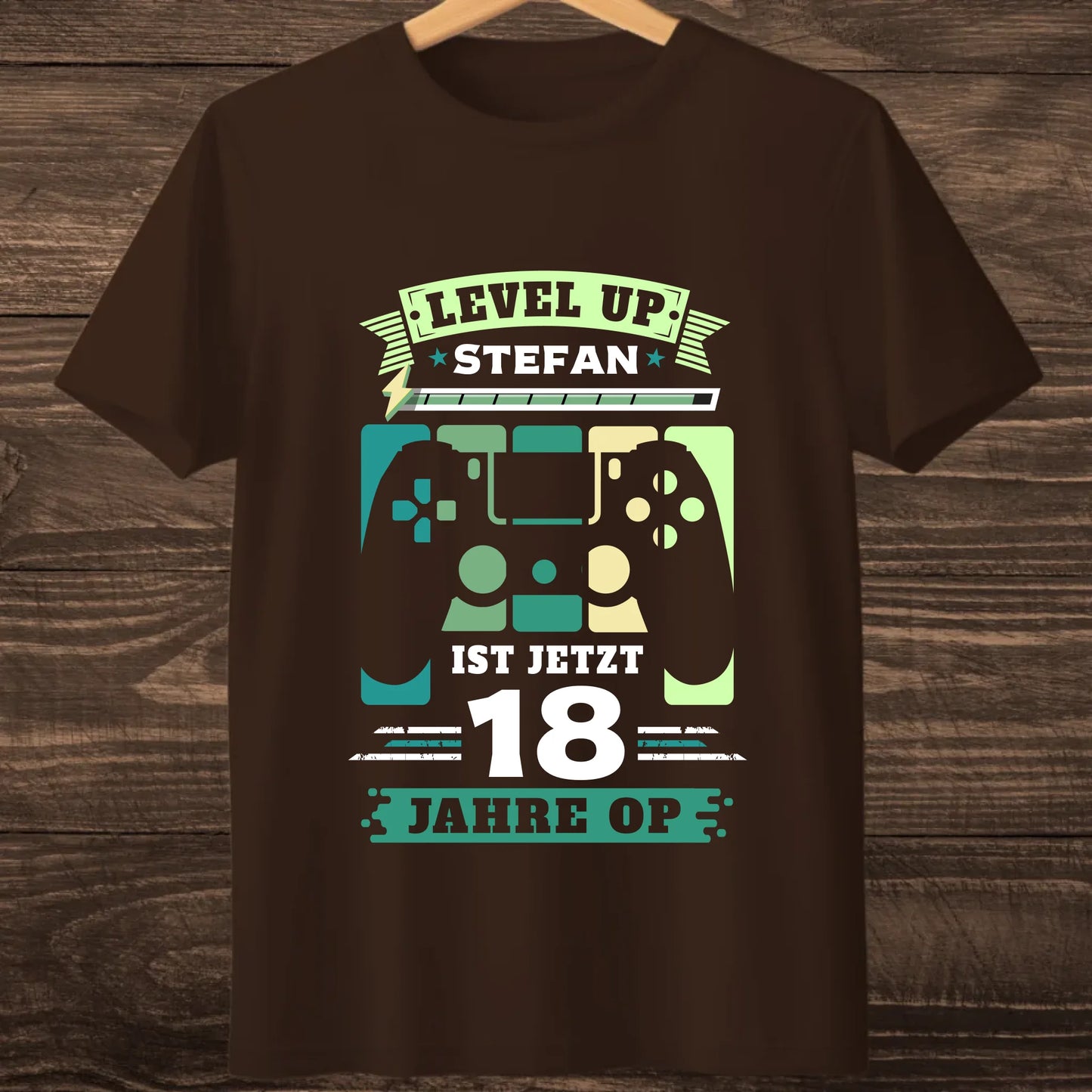 Brown hanging tshirt mock up