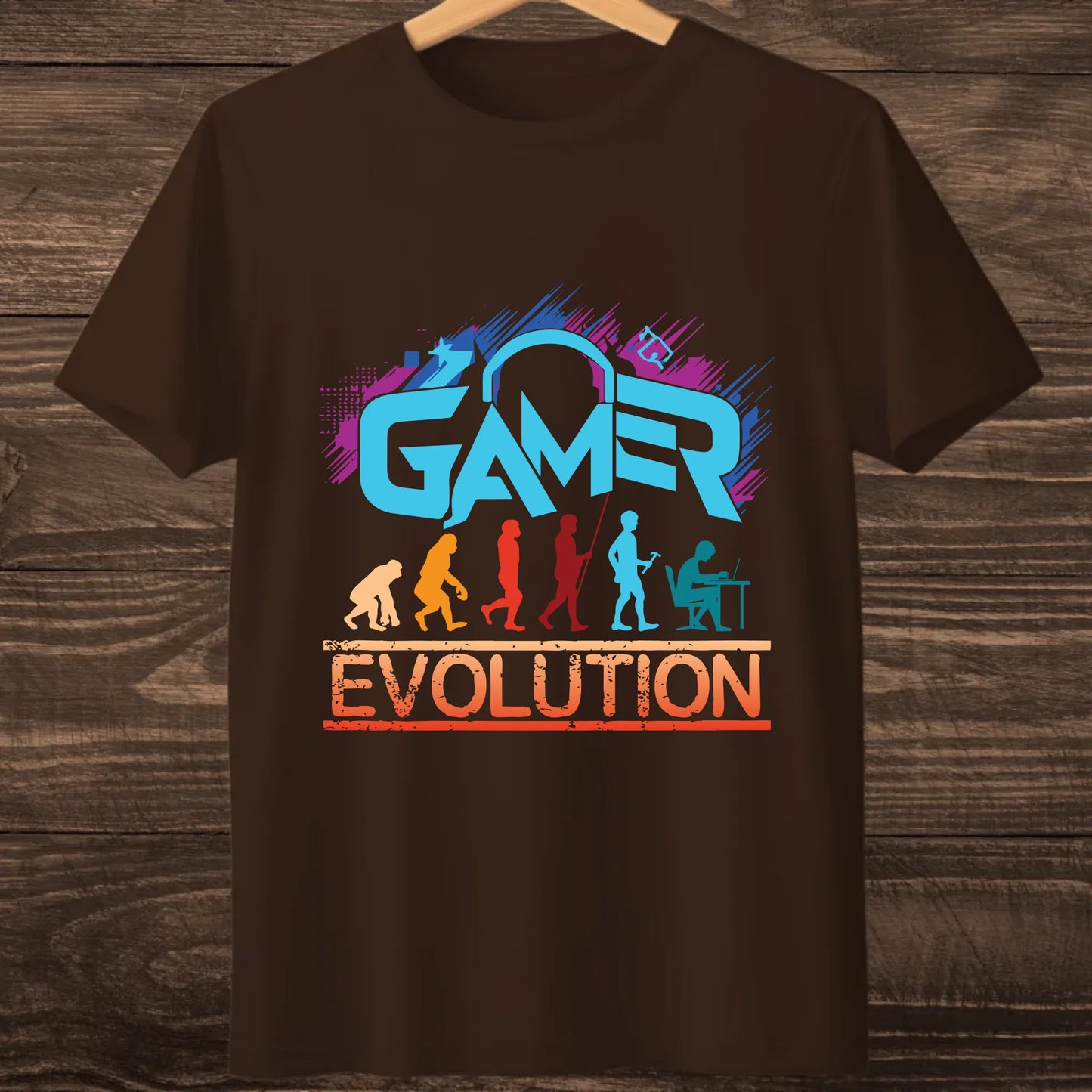 Brown hanging tshirt mock up