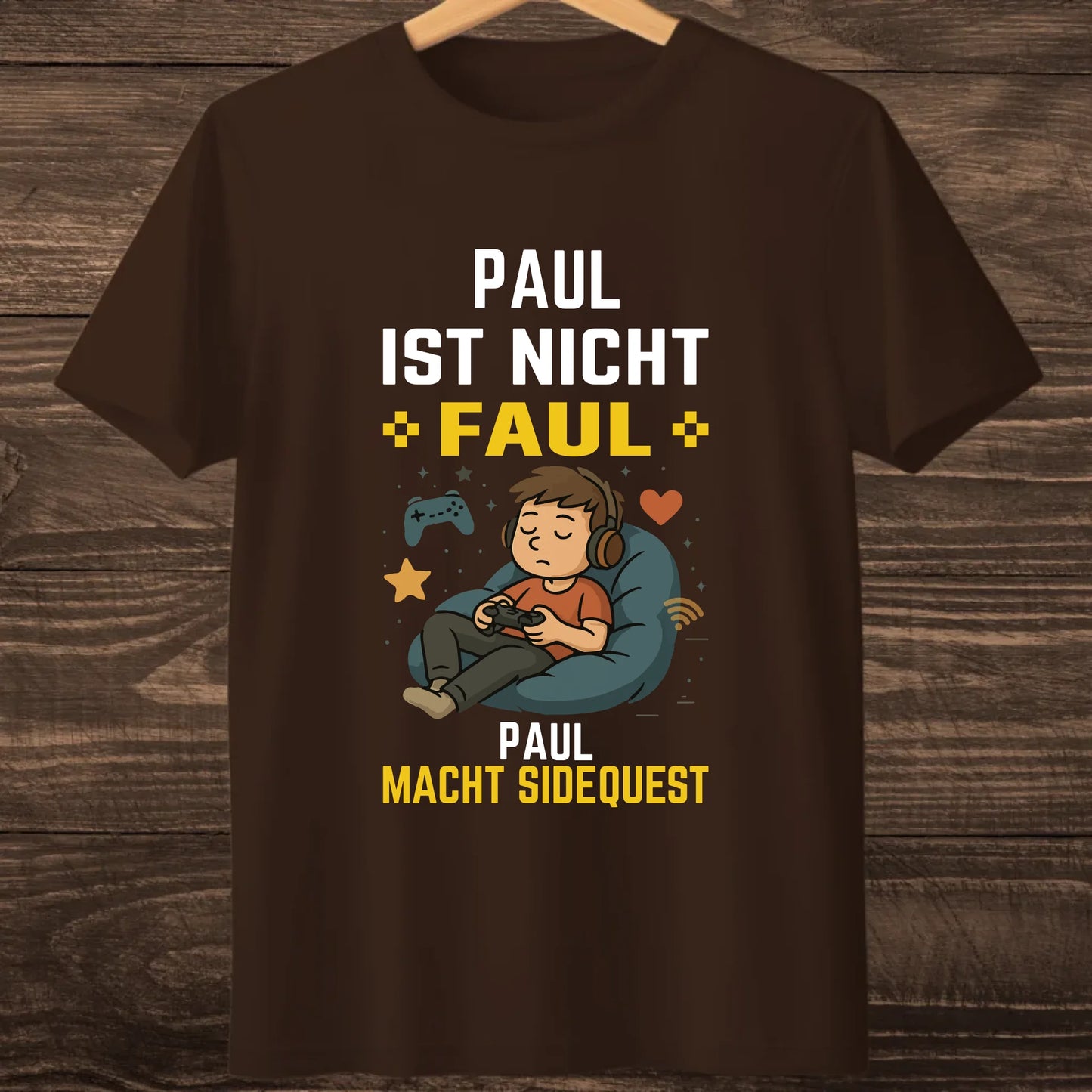 Brown hanging tshirt mock up