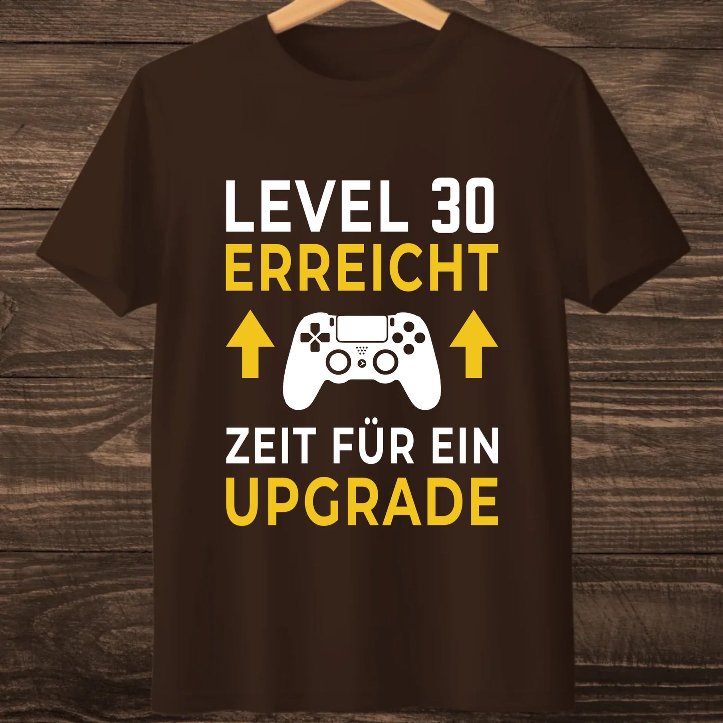 Brown hanging tshirt mock up