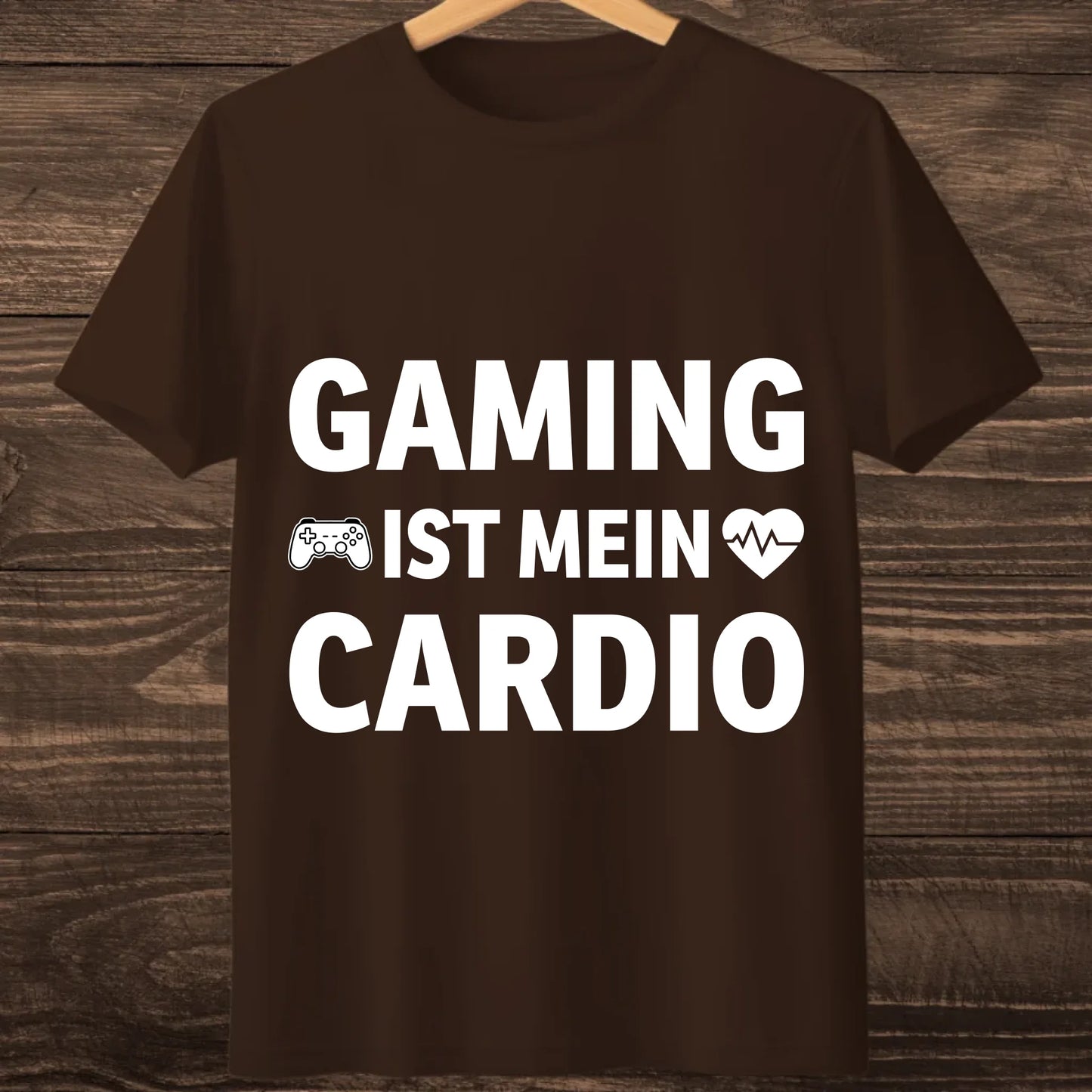 Brown hanging tshirt mock up